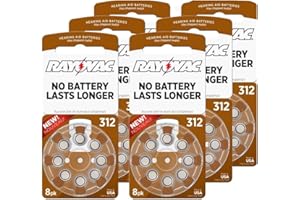 RAYOVAC Size 312 Hearing Aid Batteries, 48 ct