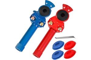 Vitonsbay Aluminum GladHands Grip Extension Handles,Anodized Aluminum Extension Handle Set Red Blue Glandhand for Semi Truck Trailers，Easier Coupling–Pack of 2 (1 Blue & 1 Red Handle)