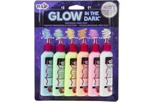 TULIP Dimensional Glow Fabric Paint, 6-Pack, Glow, Multi Color (29025)