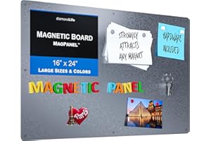 DLDIRECT Diamond Life Magnetic Board - Memo & Vision Board for Home, Office, and Classroom - Magnet Board for Kids - Pre-drilled Mounting Screws Included (Silver 16"x24")