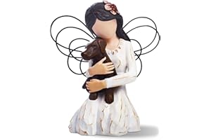 SIGUEJOR Loss of Dog Sympathy Gift, Dog Memorial Gifts, Angel Figurine, Remembrance Keepsake, Pet Sympathy Gift(Brown)
