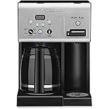 Cuisinart CHW-12 Coffee Plus 12-Cup Programmable Coffeemaker with Hot Water System, Black/Stainless (Certified Refurbished)