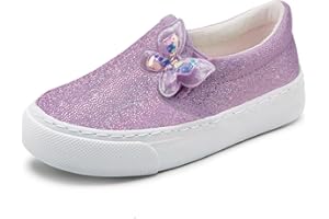 Toandon Toddler Girls Kids Sparkle Slip On Sneakers Loafers Age 2-10