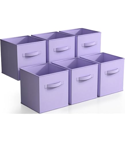 ShellKingdom 2-Pack Foldable Fabric Storage Cubes - Collapsible Cloth Bins For Closet, Toys (Beige)