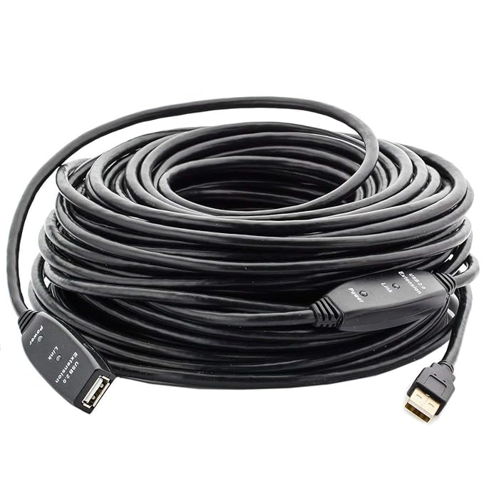 MutecPower 30m USB 2.0 male to female cable with 2 extention chipsets