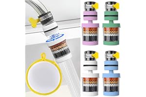 PZLOBIET Sink Filter Water Faucet, 4 Pack Sink Water Filters,Faucet Water Filter Purifier Kitchen Tap Filtration, Carbon Water Filter for Sink Removes Chlorine Fluoride Heavy Metals Hard Water