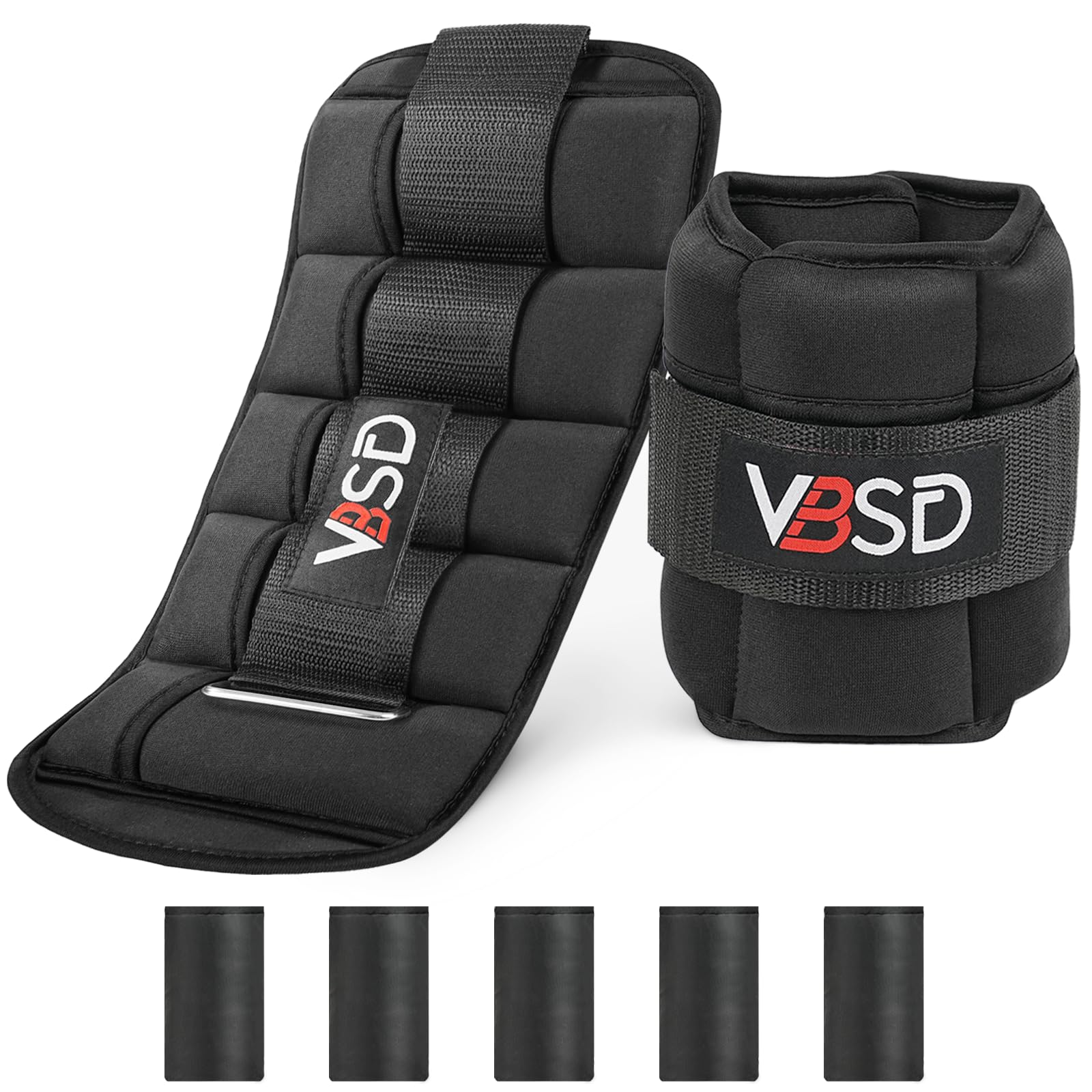 Photo 1 of VBSD Adjustable Ankle Weights for Women Men, 10lb 1 Pair Leg Weight Straps, Weighted Ankle Weights Set for Gym, Yoga, Jogging, Walking, Aerobics, 1-5 lbs Each Ankle, 1 Pair 2-10 lbs