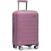 Traveler's Choice Pagosa Indestructible Hardshell Expandable Spinner Luggage, Mauve, 22-Inch Carry-on