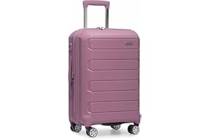 Traveler's Choice Pagosa Indestructible Hardshell Expandable Spinner Luggage, Mauve, 22-Inch Carry-on