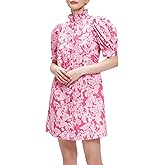 D-Sun Women's Fall Floral Mini Dress Short Sleeve Button Down Casual Boho Beach Shirt Mini Dress
