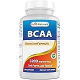 Best Naturals BCAA Branch Chain Amino Acid, 3200mg per Serving, 200 Capsules - Pharmaceutical Grade - 100% Pure Instantized F
