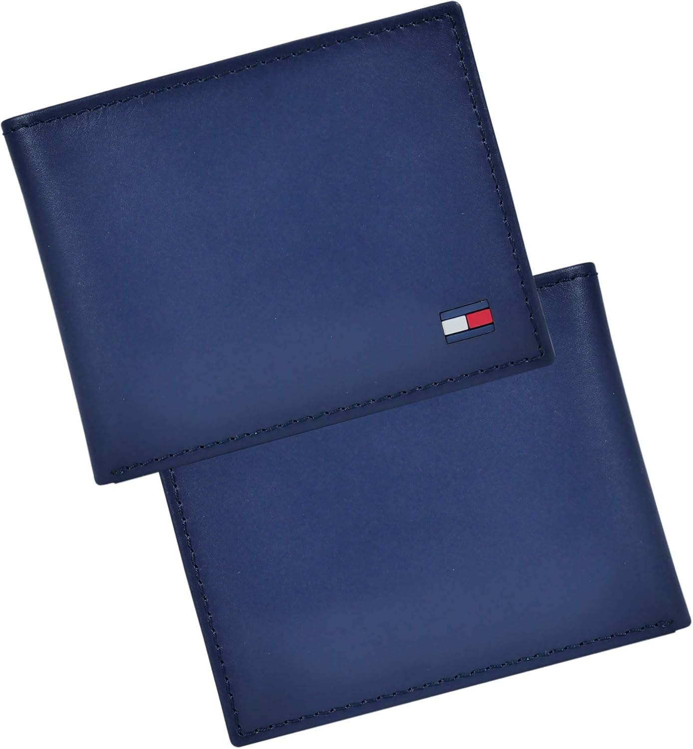 Tommy Hilfiger Men's Slim Bifold Wallet Bi-Fold, Navy Dore, One Size - Image 5