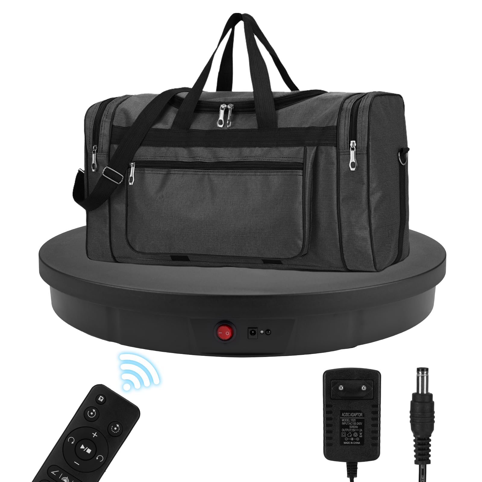 Photo 1 of **PARTS ONLY***Motorized Rotating Display Stand, 360 Degree Automatic Rotating Display Stand, Angle Speed Adjustabl Turntable for Big Size Products Potography Live Video Show Black/ 20.5inch /330Lbs Load/Wired