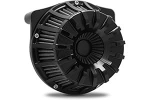 TOPRAMETAL For harley air cleaner filter Touring street glide road king electra tri trike Dyna Sportster XL 883 1200 Softail air intake (Speed 15 style - Black, C-For Touring 08-16, Softail 16-17)