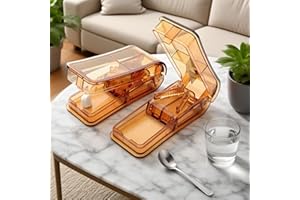 Pill Cutter and Splitter with Dispenser, Cuts Pills, Vitamins and Tablets, Travel Sized Cutter, 2pcs, Brown