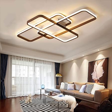 Led Ceiling Light Modern Living Room Light Dimmable Bedroom Lights Study Office Ceiling Light Lamp Geometric Rectangle Design Aluminum Acrylic Design Lamp Ceiling Lighting Fixture 90cm 68w Amazon Co Uk Kitchen Home