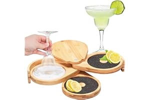 3-Tier Bar Glass Rimmer Bartender Tool, Salt Box for Margarita Glasses with 2 Sponges, Bar Accessories for Margarita and Cock
