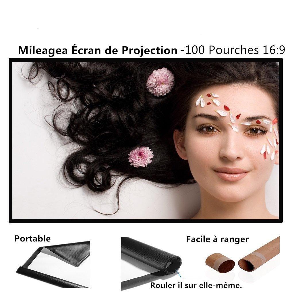 Mileagea : Pantalla para Proyector Portable x cm para Pared Blanco