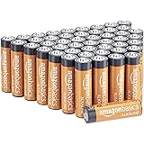 AmazonBasics 48-Count AA High-Performance Alkaline Batteries, 10-Year Shelf Life, Easy to Open Value Pack