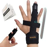 Trigger Finger Splint 2 Pack, Hand Brace for Index, Middle &amp; Ring Fingers | One Large One Small, Adjustable Length, Breathable Fabric, Bendable Aluminum Core, Fits Left &amp; Right, Day &amp; Night Use