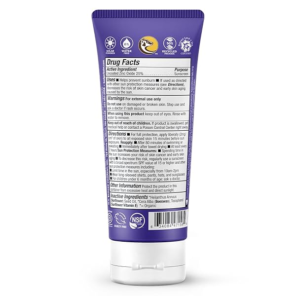 BADGER MINERAL SUNSCREEN SPF 50 ZINC OXIDE SUNSCREEN WITH 98% ORGANIC INGREDIENTS, REEF-SAFE, BROAD-SPECTRUM, HYPOALLERGENIC, WATER RESISTANT, UNSCENTED ADVENTURE SPORT 2.9 FL OZ