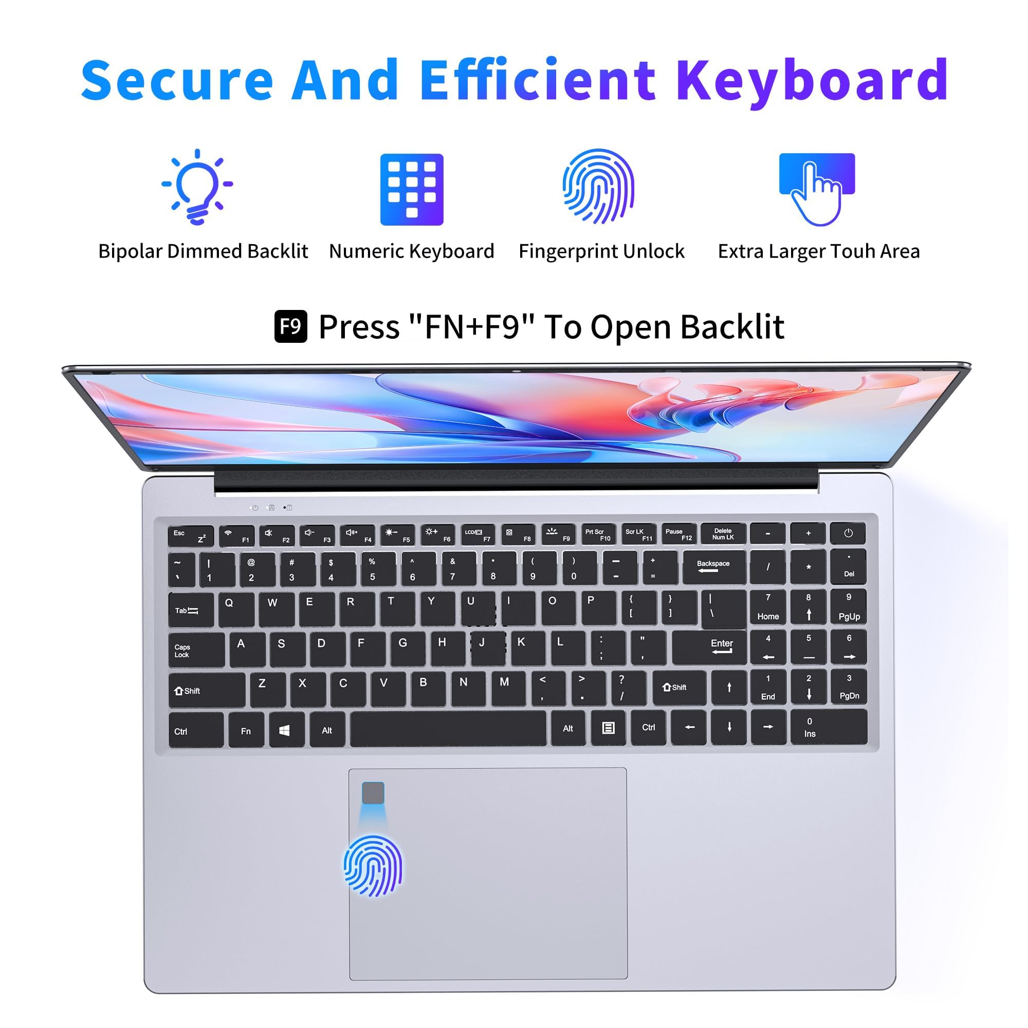 NIAKUN 16 Inch Laptop Computer 2025, Gaming Laptop, 16GB RAM 1TB SSD, N95 Processor, FHD 1920 * 1200, 180° Open, Backlit Keyboard, Windows 11 Pro, Fingerprint Unlock, UHD Graphics 750 MHz, Student