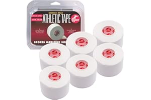 Cramer Athletic Tape 6 Pack, 1.5" x 10 Yards White, Easy Tear Sports Tape for Ankle, Wrist & Knee, Latex-Free Adhesive, Strong Support, Athletic Training Tape Roll