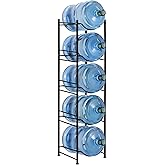 smusei 5 Gallon Water Bottle Holder - 5 Tier Detachable Cooler Jug Holder Storage Rack - Heavy Duty Gallon Jug Organizer for Home, Kitchen, Office, Breakroom - Black