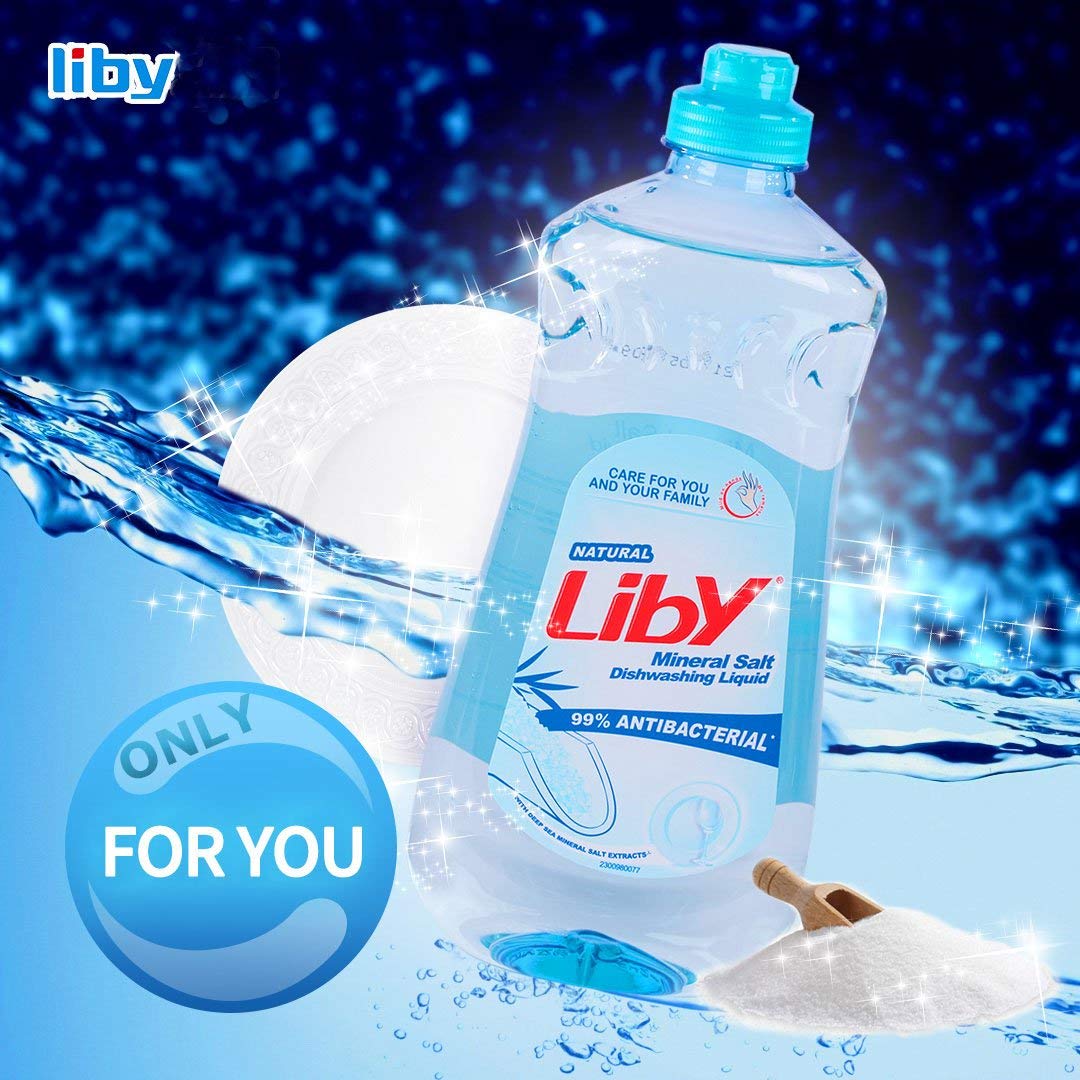 LIBY Dishwashing Liquid Dish Soap, Dish Detergent, Green Tea,Orange and Mineral Salt, 3 Pack(16 oz)