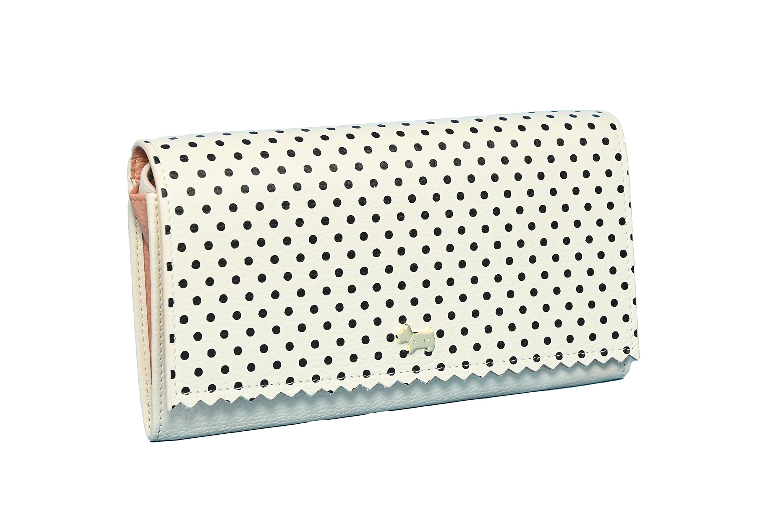 Radley London Womens Leather Phone Cross Body Multiway Crossbody Bag Purse Wallet Ric Rac Radley in Cream with Black Spots