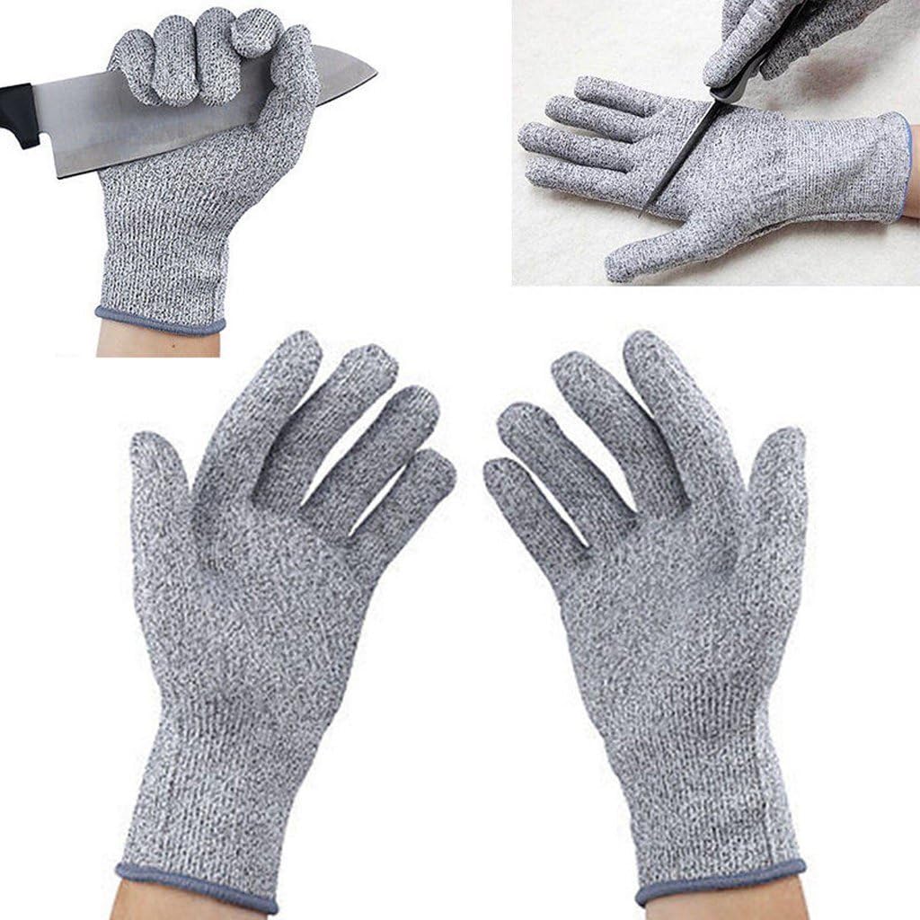 Lemish High Performance Polyethylene Blend Level 5 Protection Food Grade Cut Resistant Non Slip Gloves for Hand Safety while Cutting Chopping Cooking Vegetables (Grey, 1 Pair, Standard Size)…
