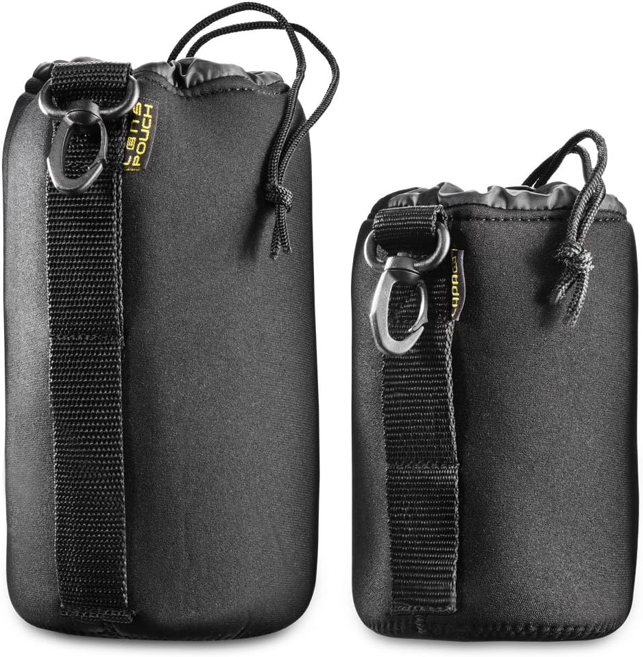 walimex NEO11 300 Lens Pouch Set for Size M/L, Black, Size M+L