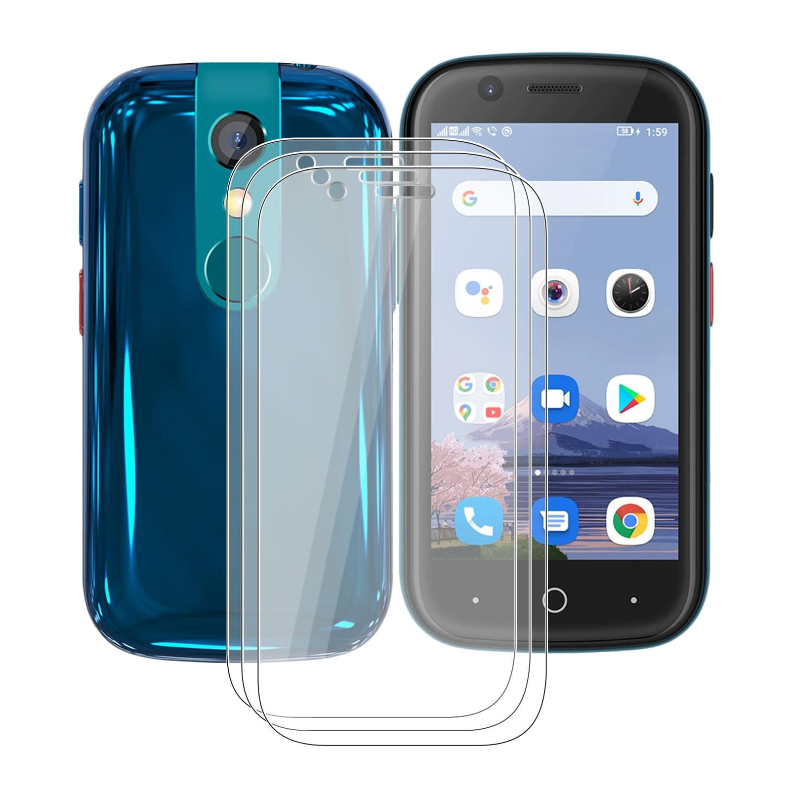 Photo 1 of [3 Pack] for Unihertz Jelly 2 Screen Protector Tempered Galss, HGJTFANY - High Clear [9H Hardness] [Bubble Free] Tempered Glass Protective Film for Unihertz Jelly 2 (3.0 Inch)