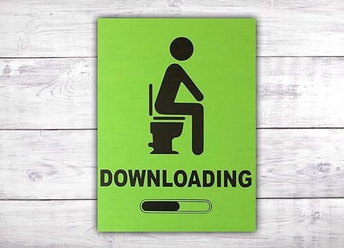 Amazon Com Downloading Bathroom Sign Boys Bathroom Decor