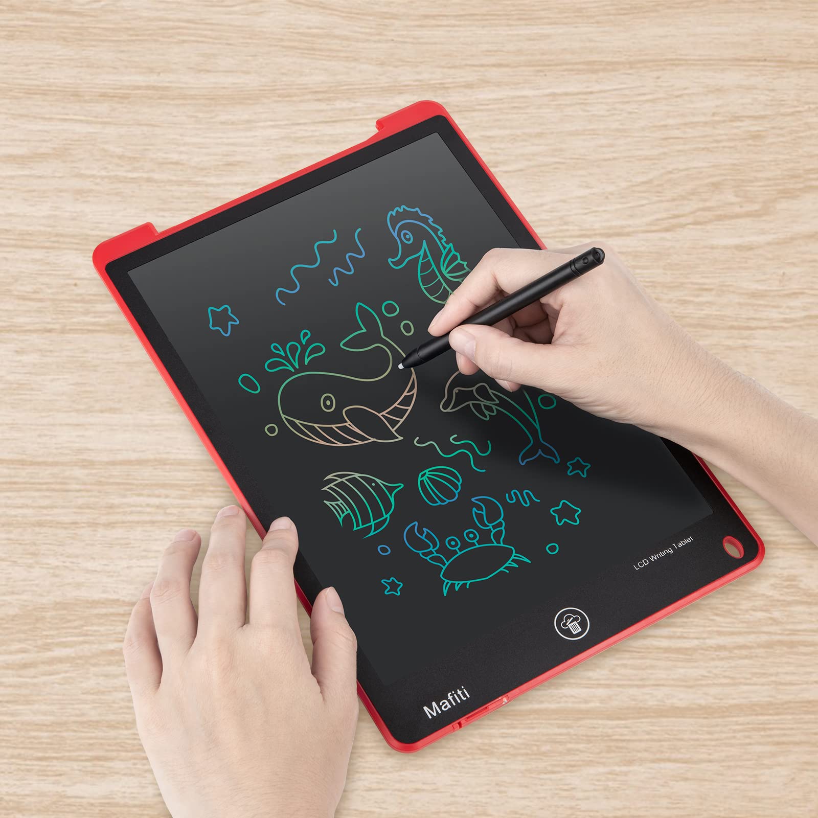 Mafiti LCD Writing Tablet 12 Inch Electronic Writing Drawing Pads Doodle Board for Kids Birthday Gifts Toys for Boys Girls Age 3 4 5 6 7 8 Year Old Red