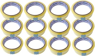 Homebay 12 Pack Clear Packing Tape 24mm x 40m Heavy Duty
