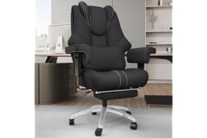 600 lbs Big and Tall Ergonomic Office Chair with Footrest,Computer Gaming Chair with Folding Armrest and Lumbar Support Adjus