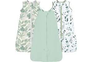 TotAha Baby Sleep Sacks 3-Pack, Stretchy Sleepsack, Silky Comfort, Buttery Soft, Swaddle Transition Sleeping Bag, 2-Way Safe Zippers, Wearable Blanket Baby Sleep Bag for 6-12-15 Months 0.5 TOG