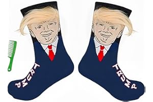 Smilelife 1 Pair Funny Trump Unisex Socks Novelty President 2024 Stylish Trump Hair Socks Trump Merchandise Gift