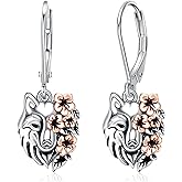 YAFEINI Wolf Earrings 925 Sterling Sliver Wolf Jewelry Wolf Gifts for Women