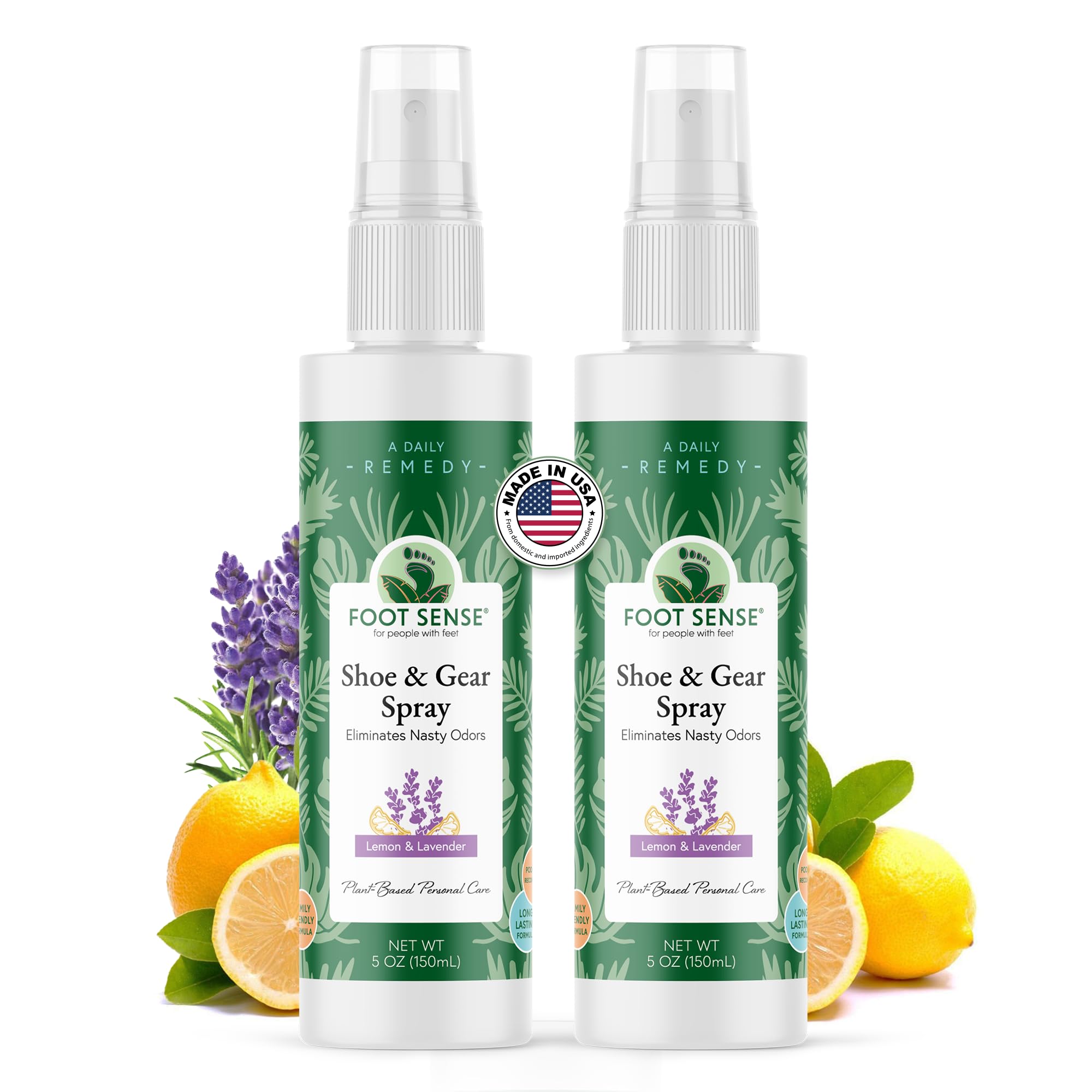 Photo 1 of *****************MISSING 1****************
Natural Shoe Deodorizer and Foot Spray – Foot Odor Eliminator for Shoes, Sports Equipment, and Feet. Long Lasting, Smelly Feet Odor Neutralizer for Adults and Kids USA-Made by Foot Sense, 5 Oz. 2 pack