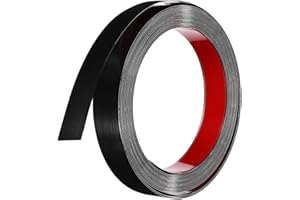 MECCANIXITY Black Metal Trim Peel and Stick, Self Adhesive Mirror Finish Wall Trim Border 32.8ft x 1" Stainless Steel Molding