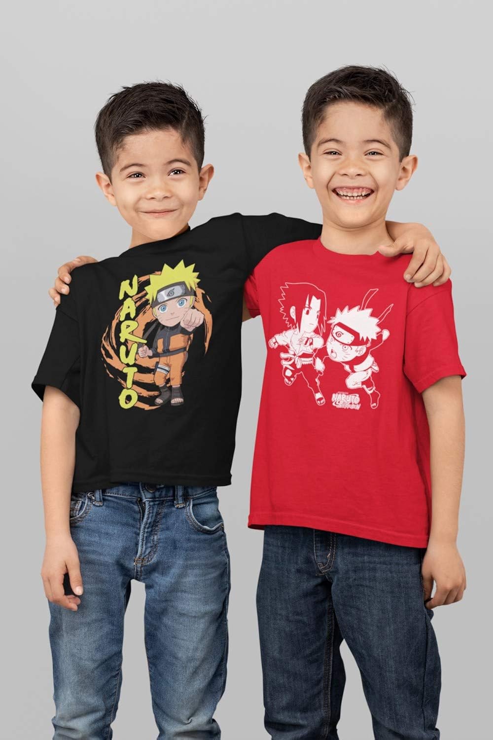 Ripple Junction Naruto Shippuden Youth Naruto Chibi Fist Heavy Weight 100% Cotton Crew T-Shirt: Clothing