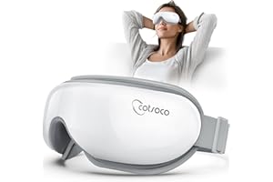 cotsoco Eye Massager with Heat Relax Eye Strain Dry Eyes, Heated Eye Mask with Bluetooth Music, Eye Massager Reduce Dark Circ