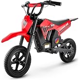 Hiboy DK2 Electric Dirt Bike for Kids Age 3-7, 3-Speed Toy Motorcycle | Up to 13 Mph &amp; 11.2 Miles Range, Smart LED Power Display, 12" Pneumatic Tires &amp; Rear Suspension Ride On Toy for Boys Girls