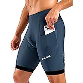Bikewa Men's Cycling Shorts 7" 4D Padded Bike Shorts for Men Road Biking Bicycle Riding Cycle Biker Phone Pockets