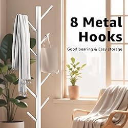 HzTinT Coat Rack with Natural Marble Base, Metal
