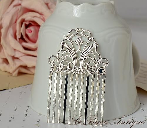 Amazon Com Bridal Silver Hair Comb Vintage Style Prom Hair