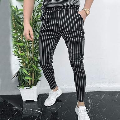 striped formal pants