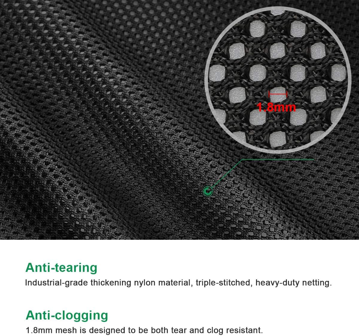 Large Pump Barrier Bag, 17.3"x 17.3" Pond Pump Filter Bag, Black Media Bag Large Pump Mesh Bag for Pond Biological Filters(Black) - By Coolrunner: Home Improvement